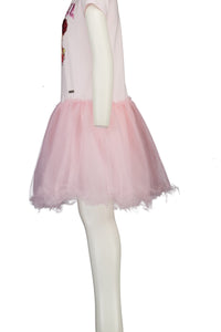 MonnaLisa Kinder Meisjes Jurk In Licht Roze
