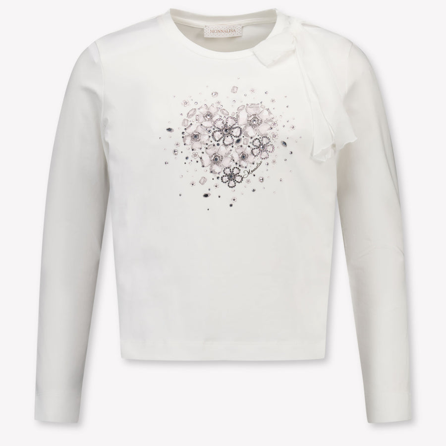MonnaLisa Kinder Meisjes T-Shirt In Off White