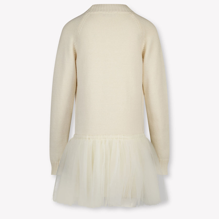 MonnaLisa Kinder Meisjes Jurk In Licht Beige