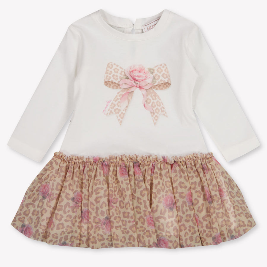 MonnaLisa Baby Meisjes Jurk In Off White