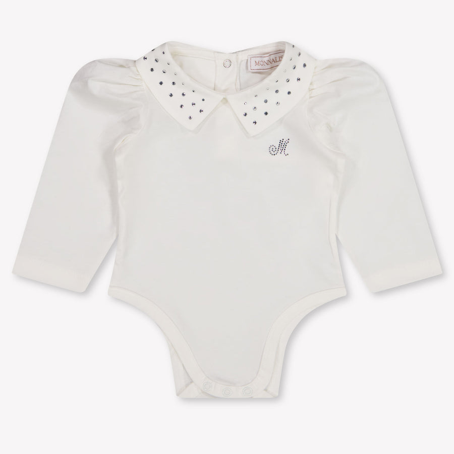 MonnaLisa Baby Meisjes Rompertje In Off White