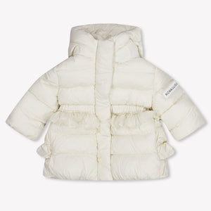 MonnaLisa Baby Meisjes Winterjas In Off White