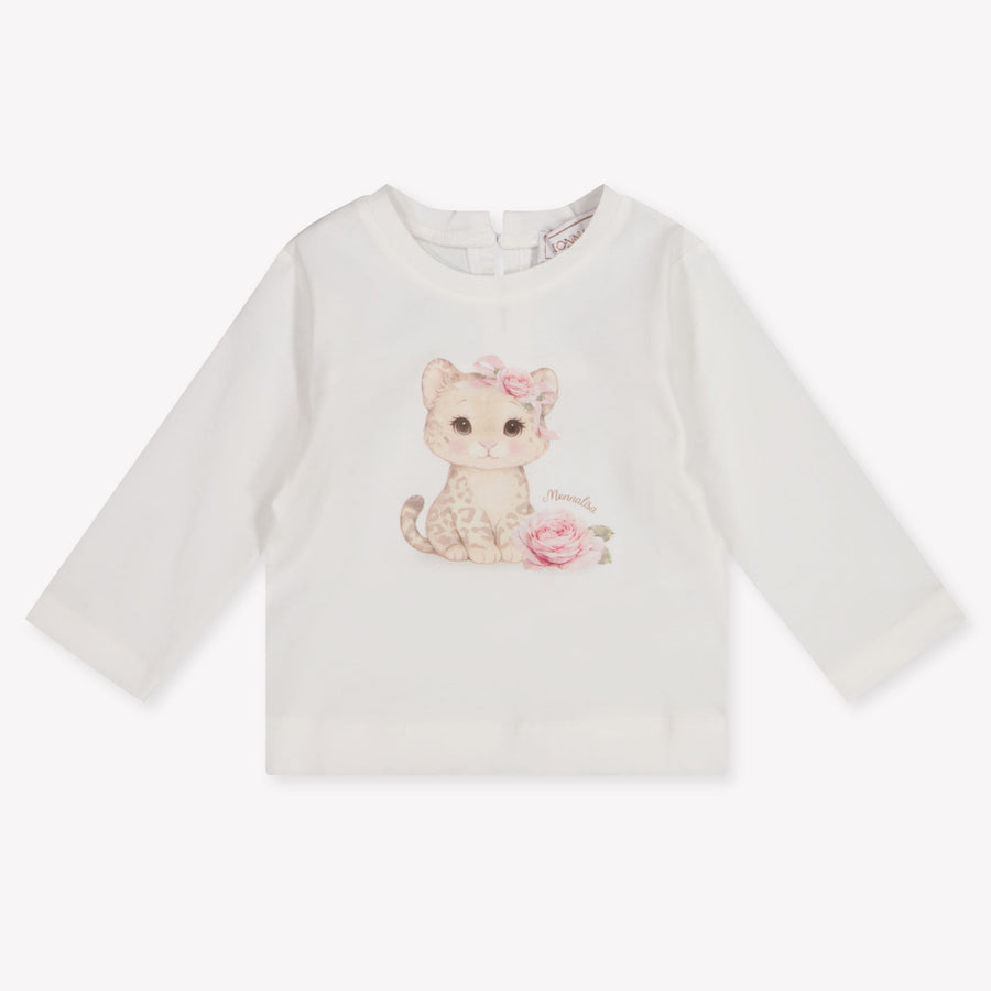 MonnaLisa Baby Meisjes T-Shirt In Off White