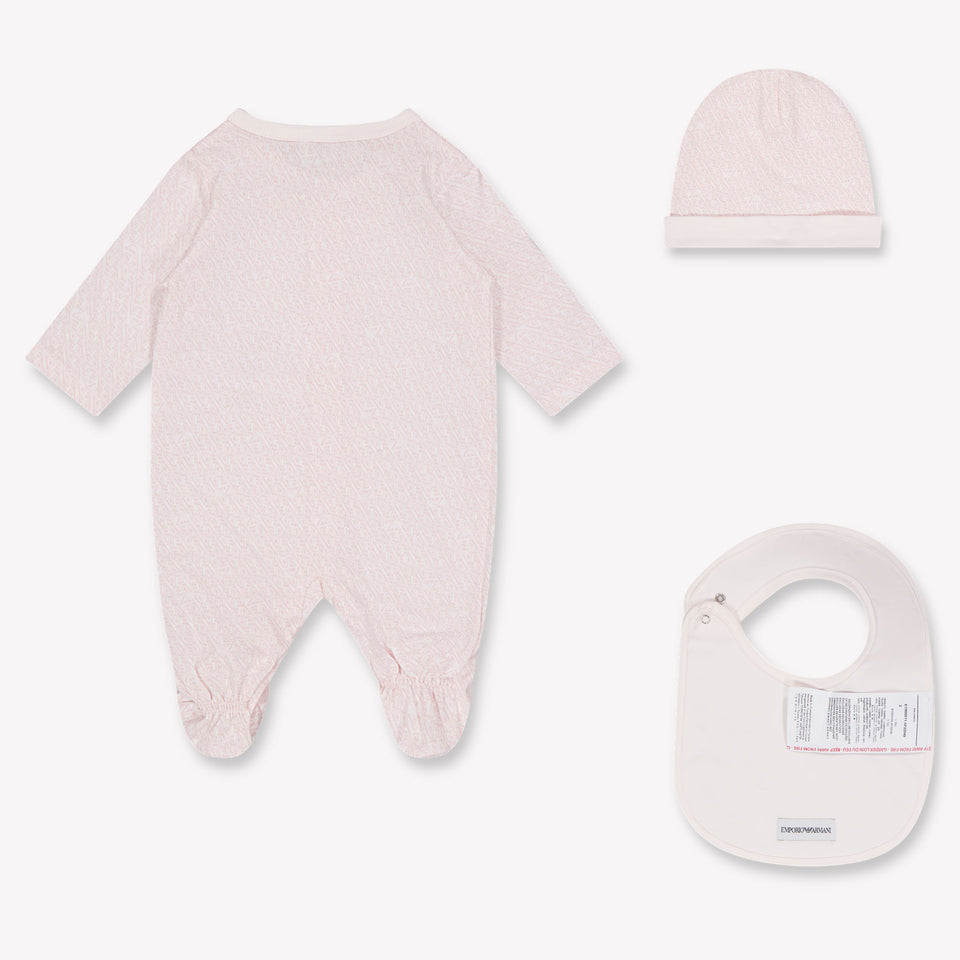 Armani Baby Unisex Playsuit In Light Pink