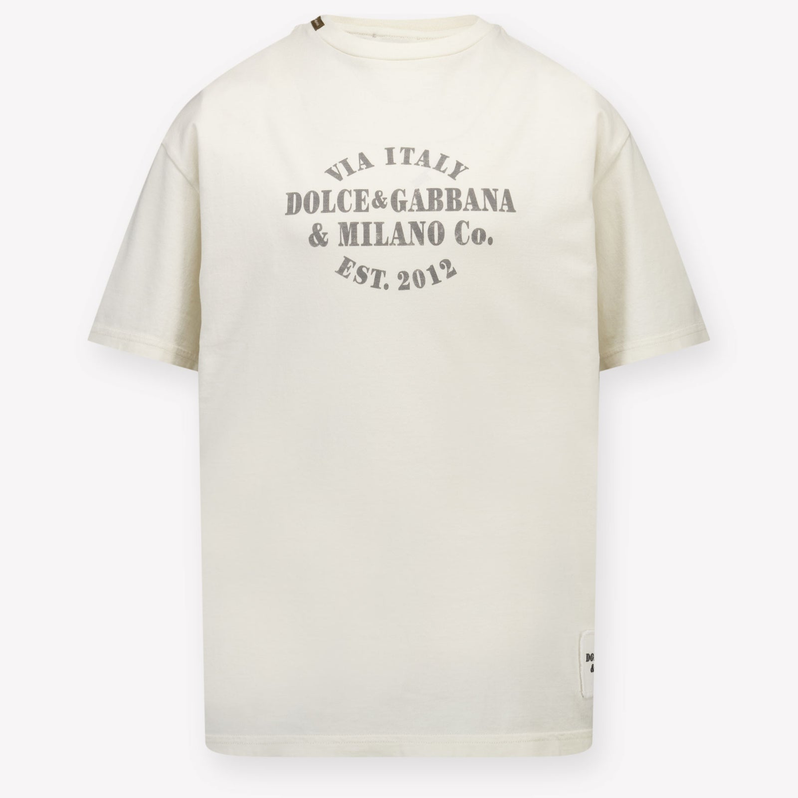 Dolce & Gabbana Kinder Jongens T-Shirt In Off White