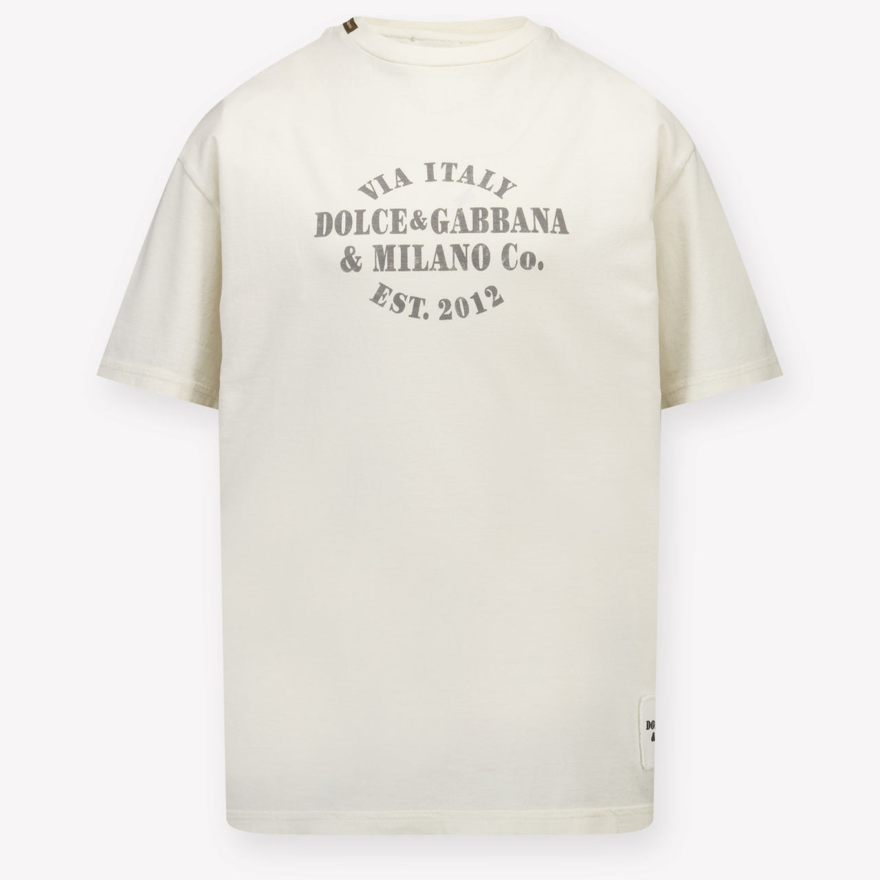 Dolce & Gabbana Kinder Jongens T-Shirt In Off White