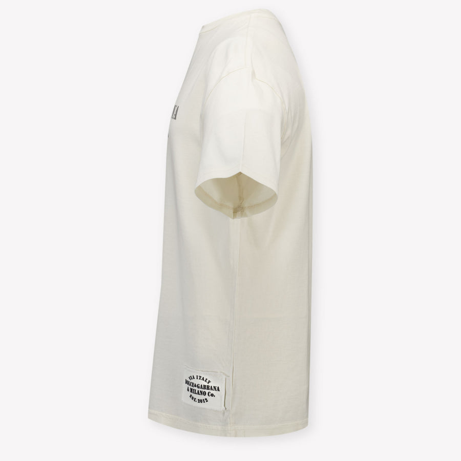 Dolce & Gabbana Kinder Jongens T-Shirt In Off White