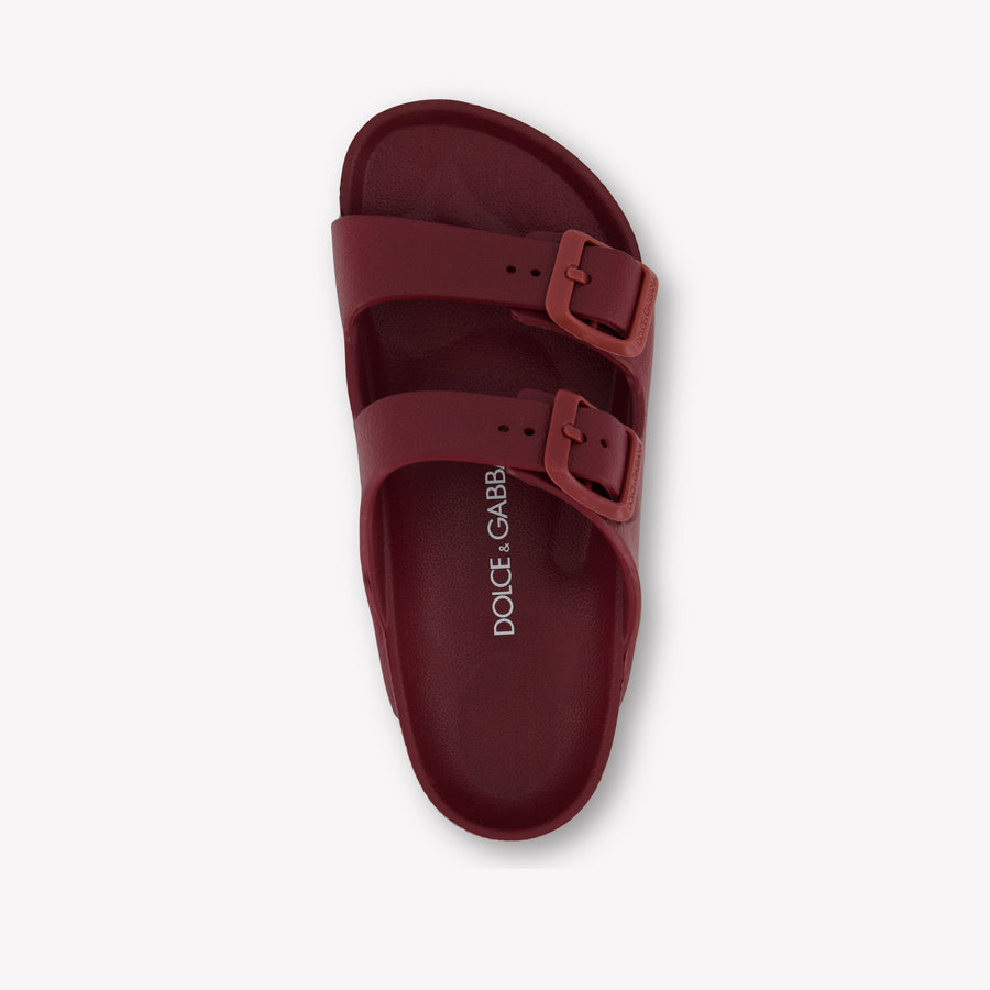 Dolce & Gabbana Unisex Kids Slides in Red