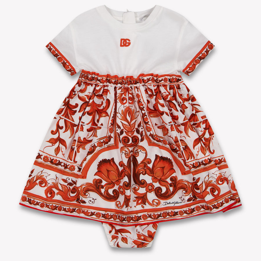 Dolce & Gabbana Baby Meisjes Jurk In Oranje