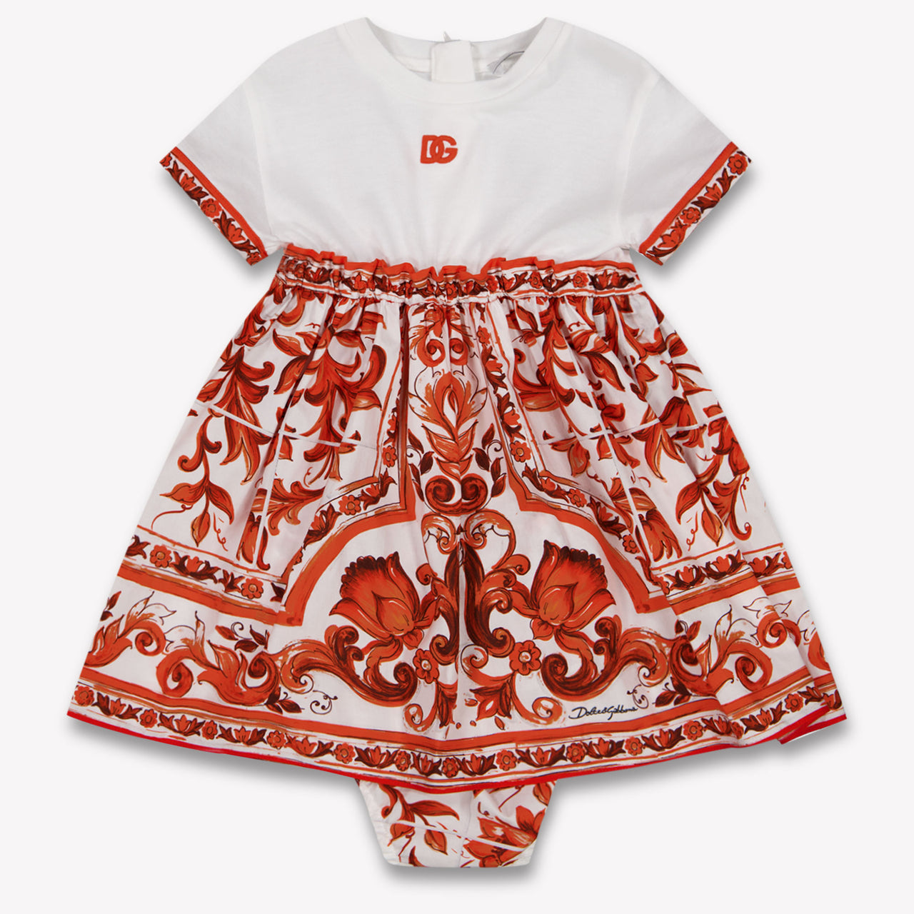 Dolce & Gabbana Baby Girls Dress In Orange
