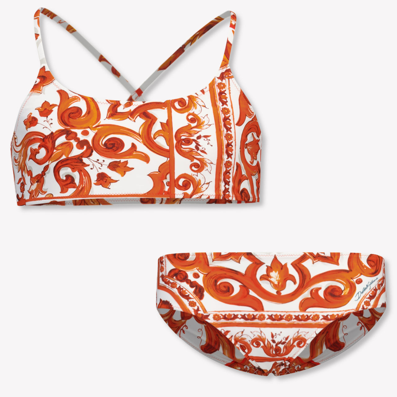 Dolce & Gabbana Kids Girls Swimwear In Orange