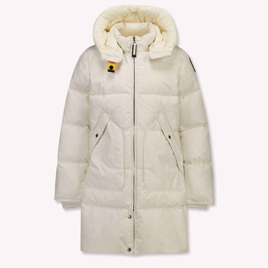 Parajumpers Longbear Girls Winter Jacket in Off-White
