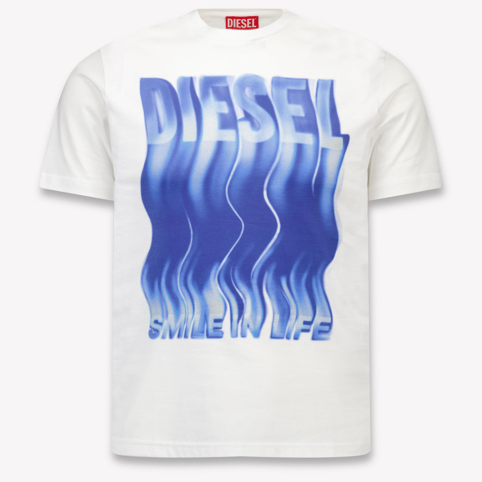 Diesel Kinder Jongens T-Shirt In Off White