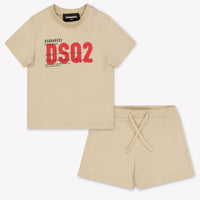 Dsquared2 Baby Boys Set In Light Beige