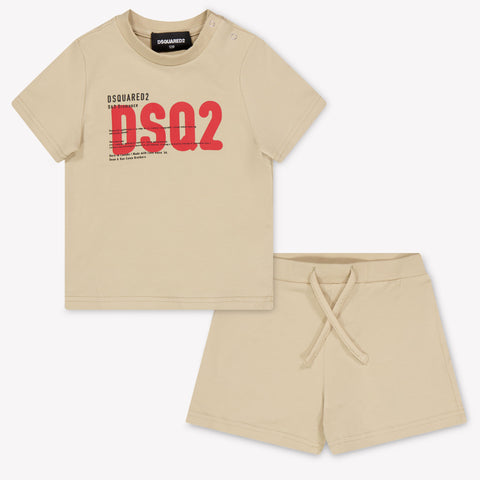Dsquared2 Baby Jongens Setje In Licht Beige