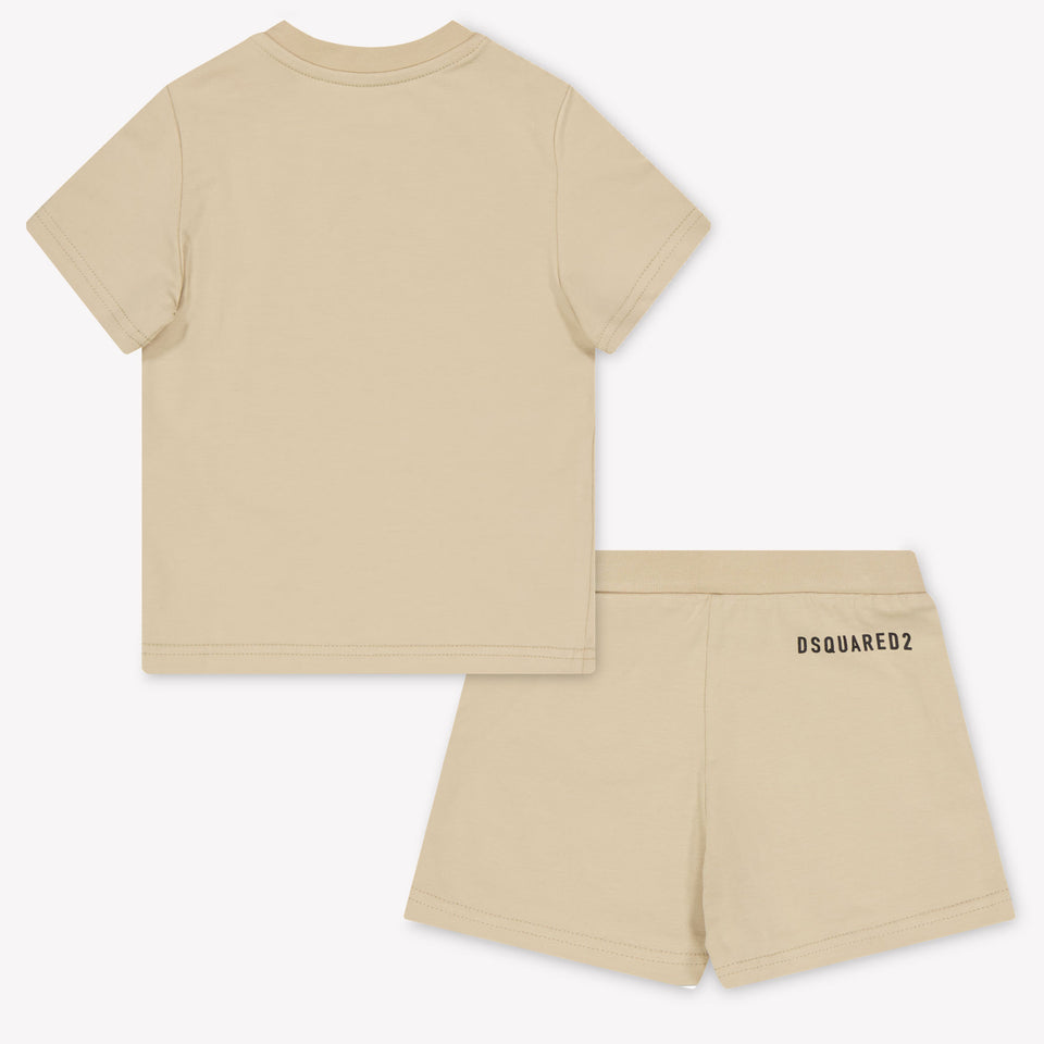 Dsquared2 Baby Jongens Setje In Licht Beige