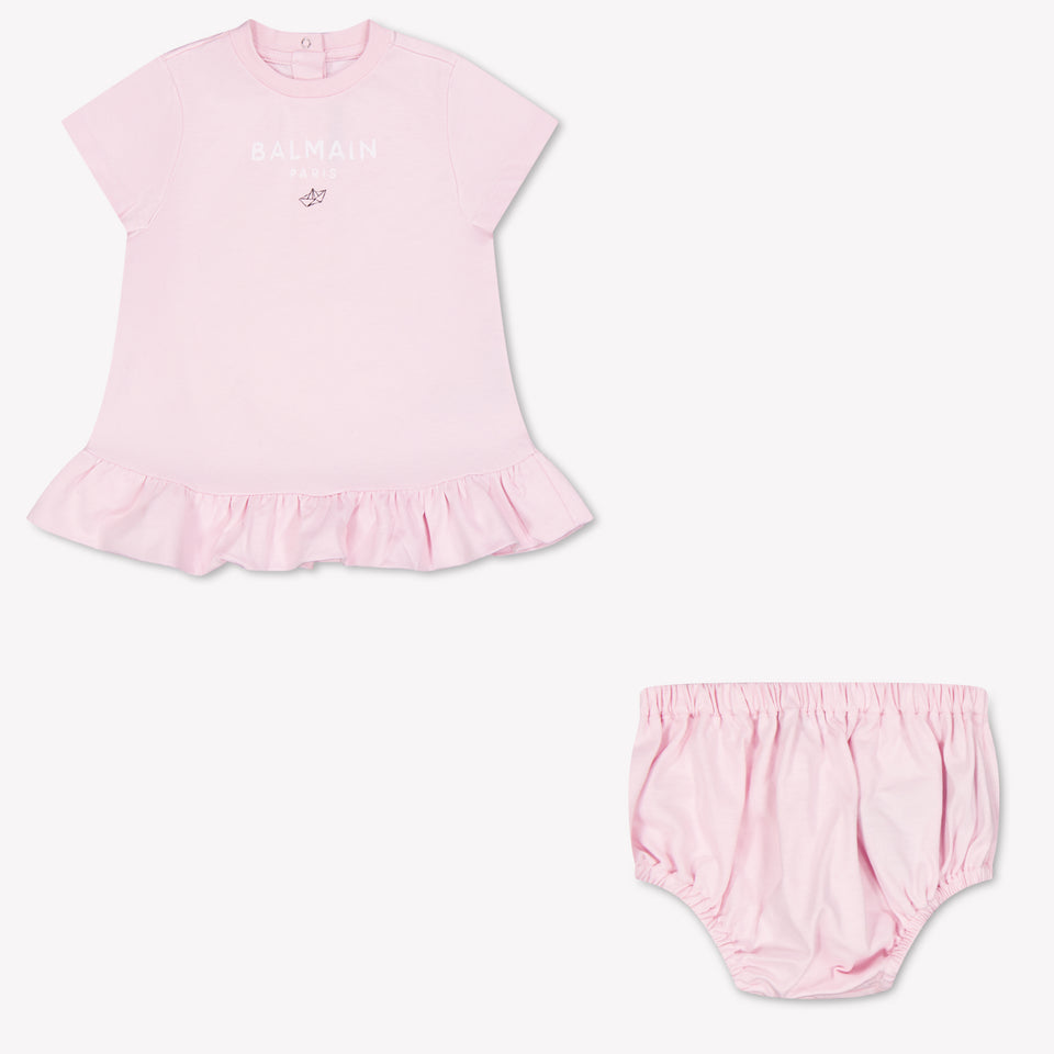 Balmain Baby Girls Dress In Pink