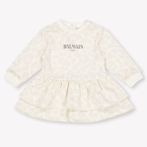 Balmain Baby Meisjes Jurk In Off White