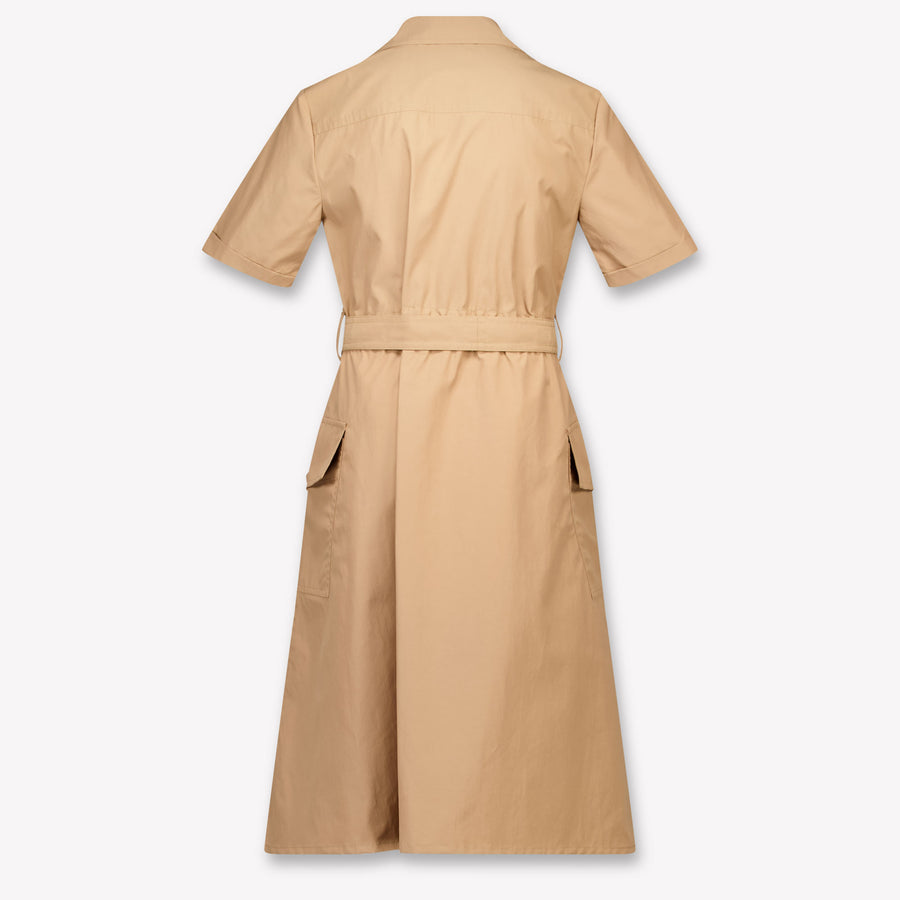 Balmain Kids Girls Dress In Light Brown