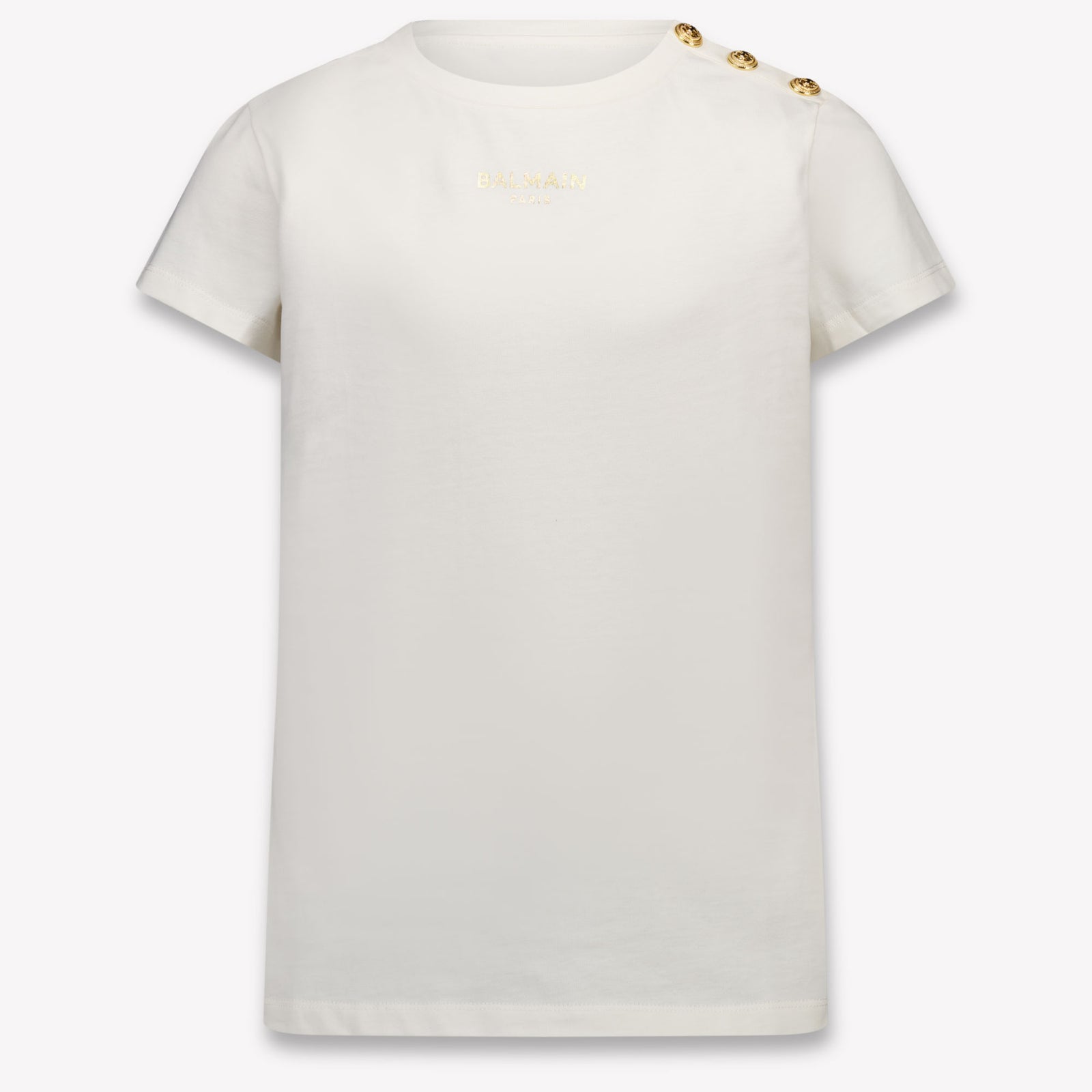 Balmain Kinder Meisjes T-Shirt In Off White
