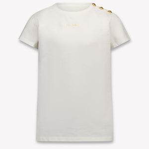 Balmain Kids Girls T-Shirt In OffWhite