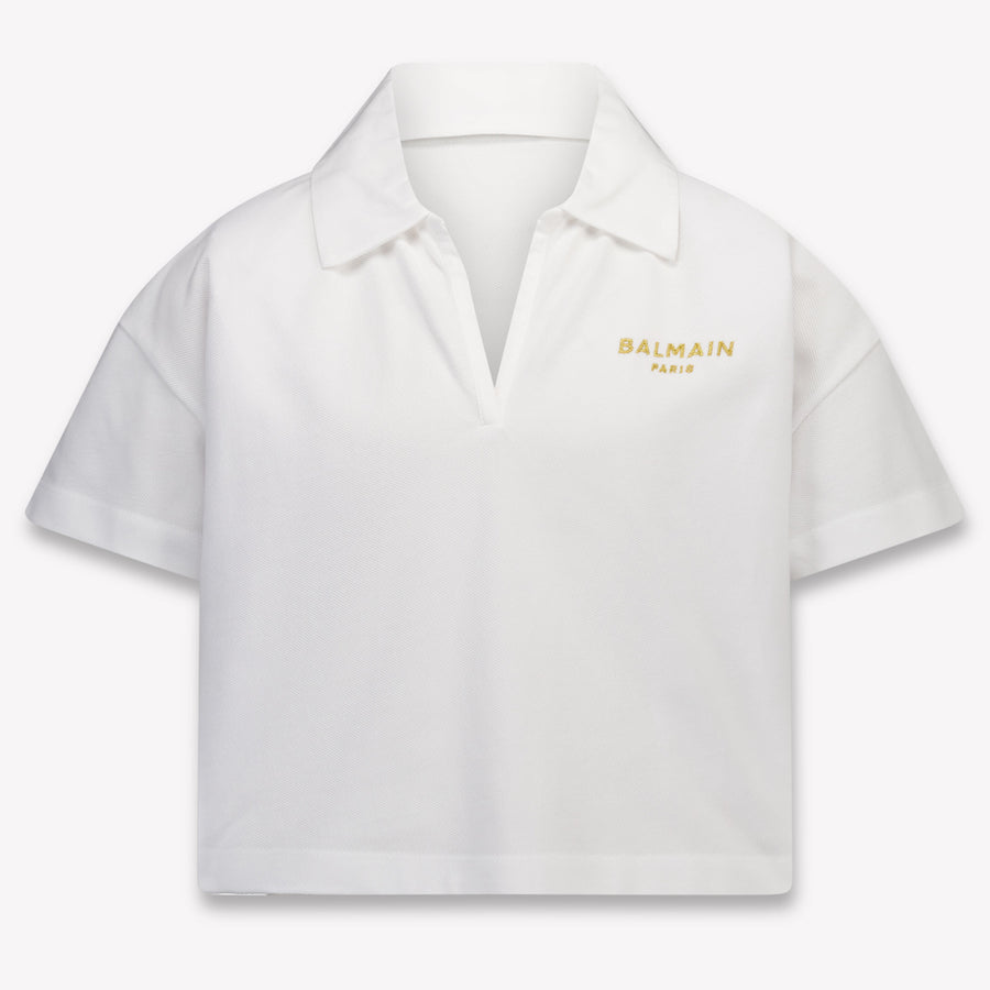 Balmain Kids Girls Polo In White