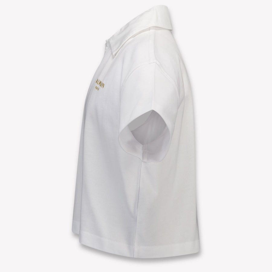 Balmain Kids Girls Polo In White
