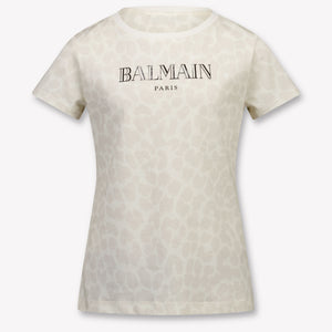 Balmain Kids Girls T-Shirt In OffWhite