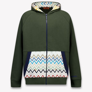 Missoni Kids Boys Cardigan In Dark Green
