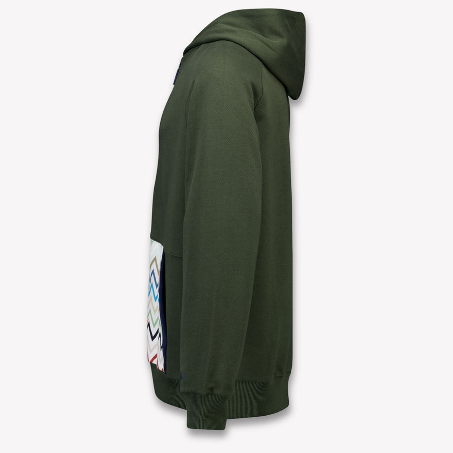 Missoni Kids Boys Cardigan In Dark Green