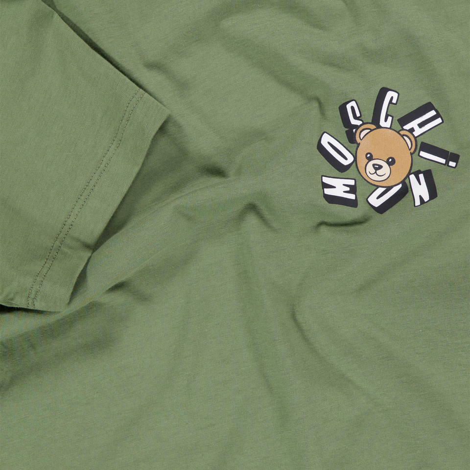 Moschino Kids Boys T-Shirt In Army