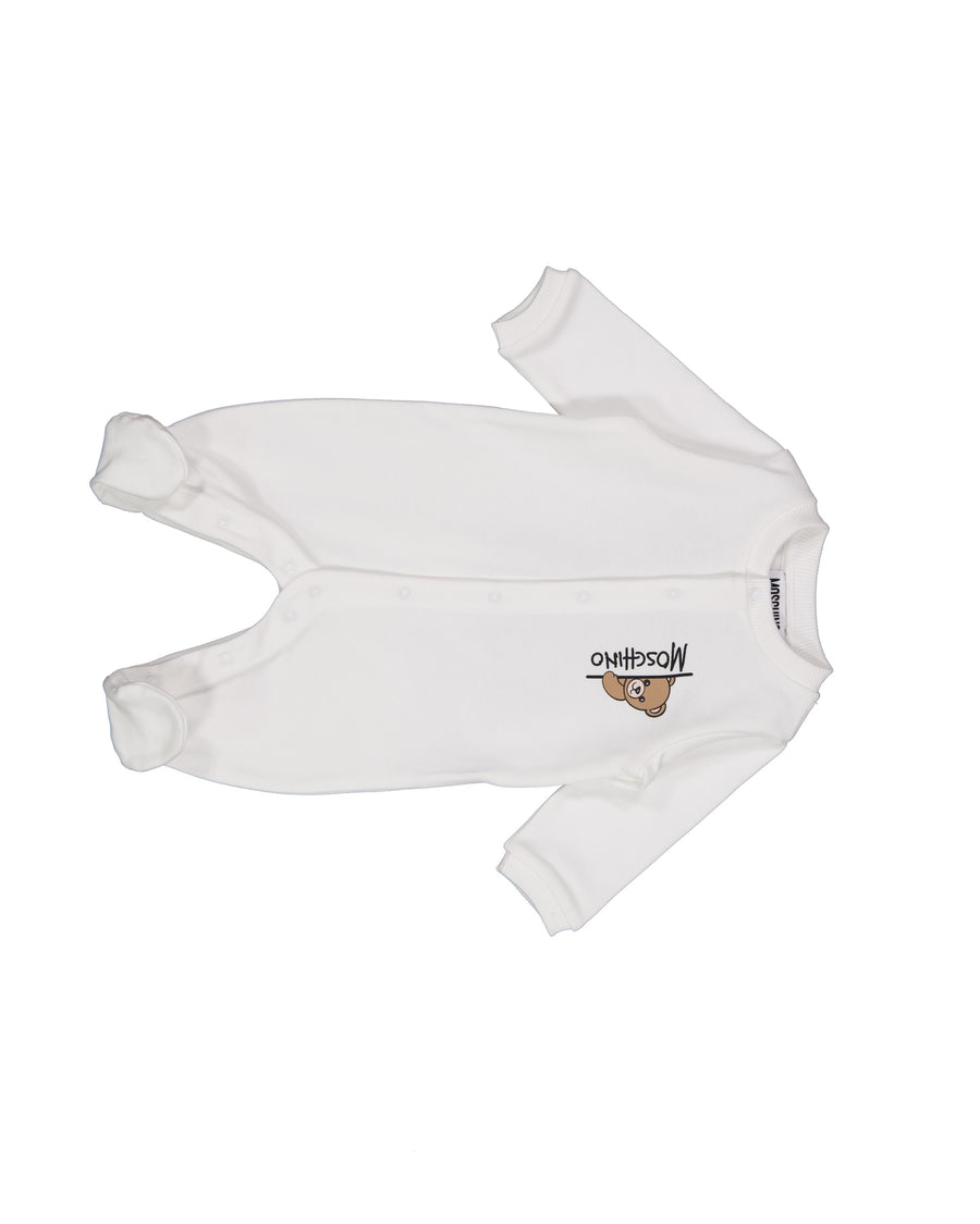 Moschino Baby Unisex Playsuit In White