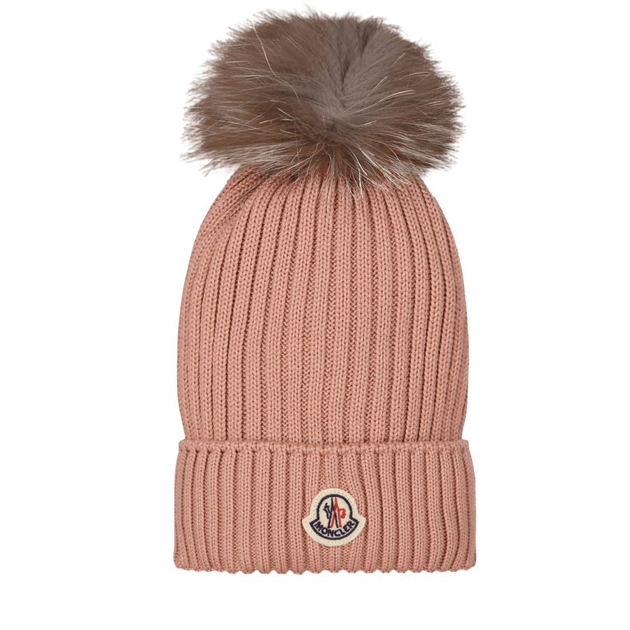 Moncler Girls Beanie Light Pink