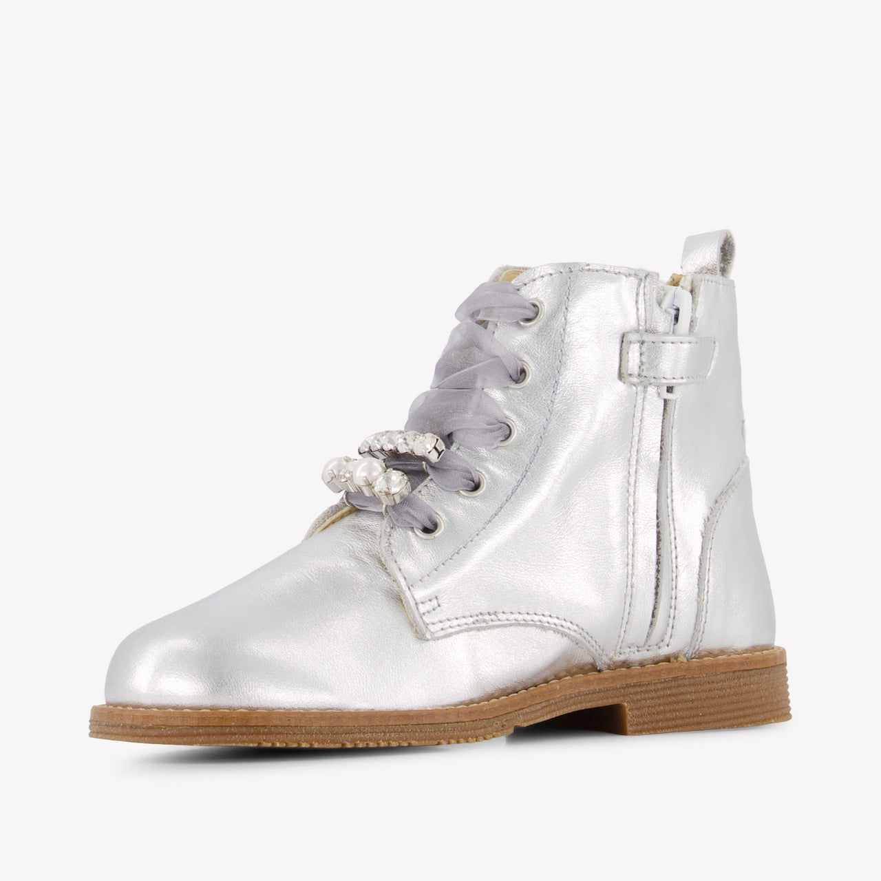 Andanines Girls Boots In Silver