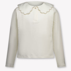 Mayoral Kids Girls Polo In OffWhite