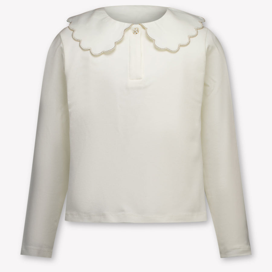Mayoral Kids Girls Polo In OffWhite