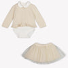 Mayoral Baby Girls Set In Light Beige