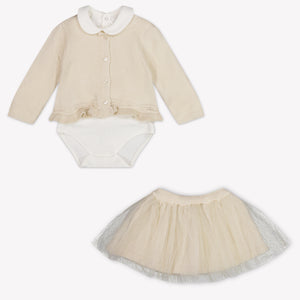 Mayoral Baby Girls Set In Light Beige