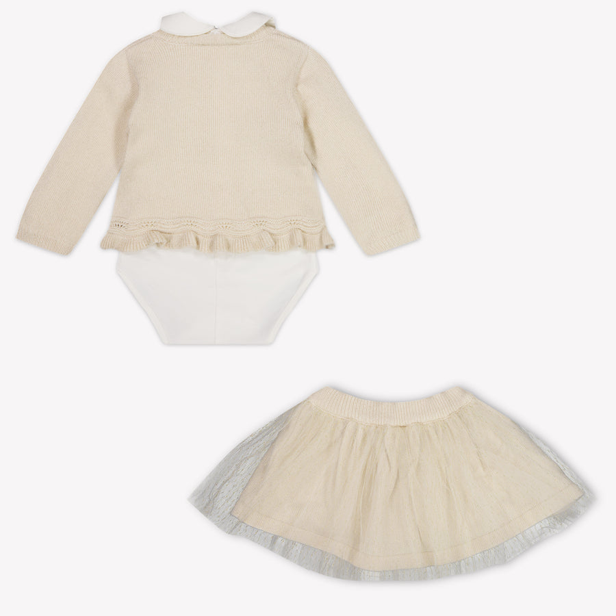 Mayoral Baby Girls Set In Light Beige