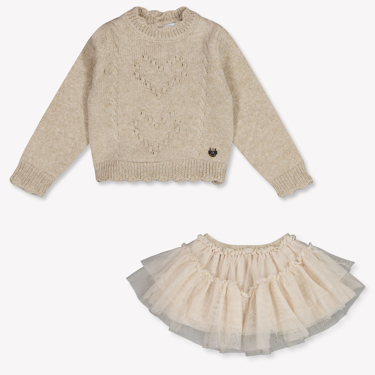 Abel & Lula Baby Girls Set In Beige