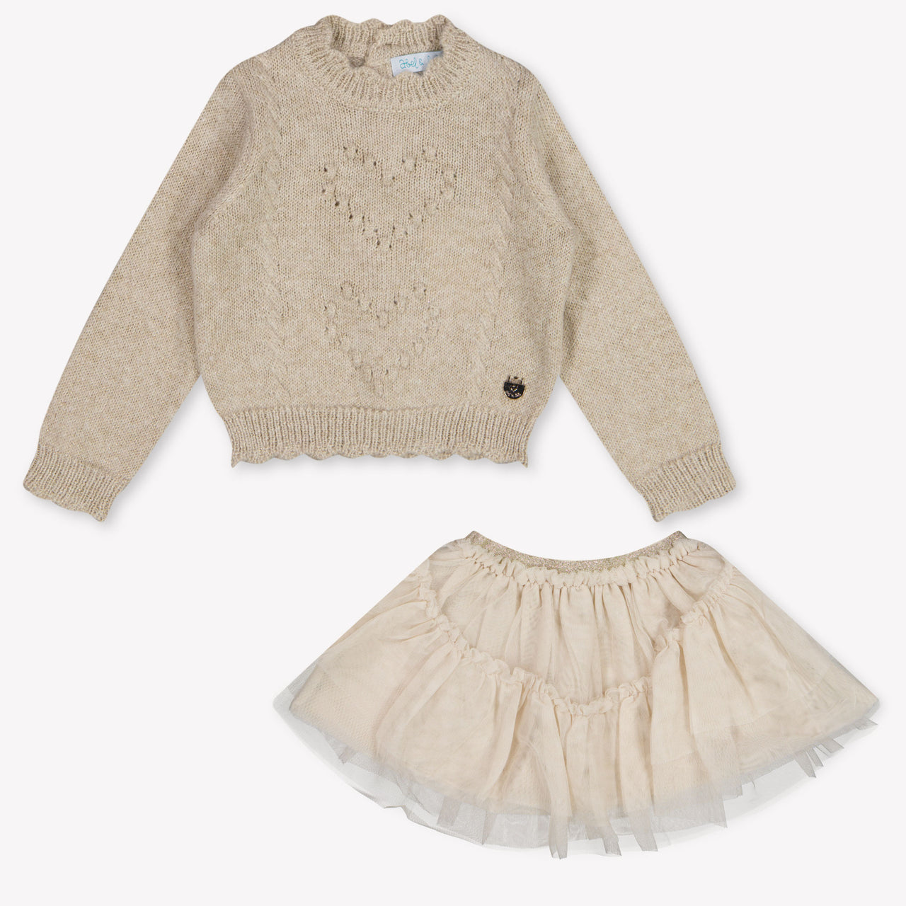 Abel & Lula Baby Girls Set In Beige