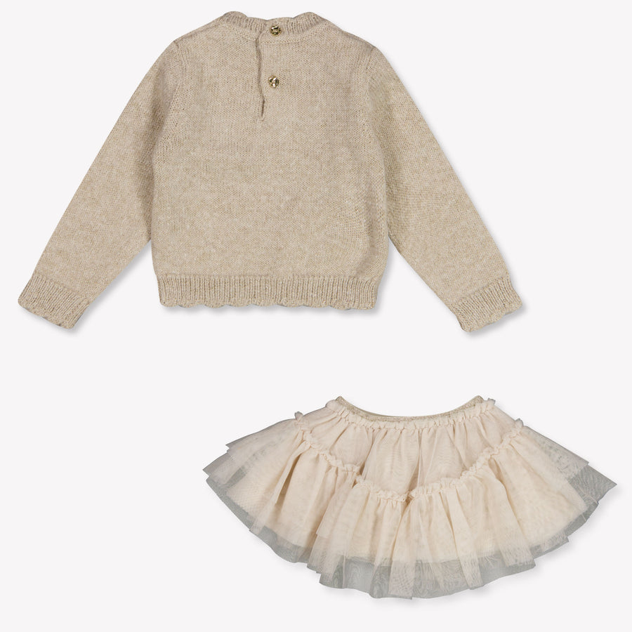 Abel & Lula Baby Girls Set In Beige
