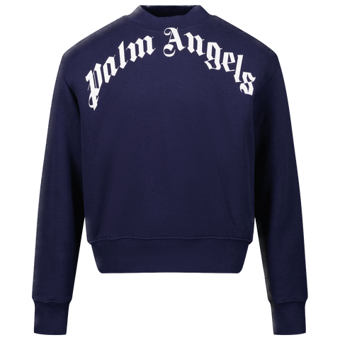 Palm Angels Kinder Unisex Trui Navy 4Y