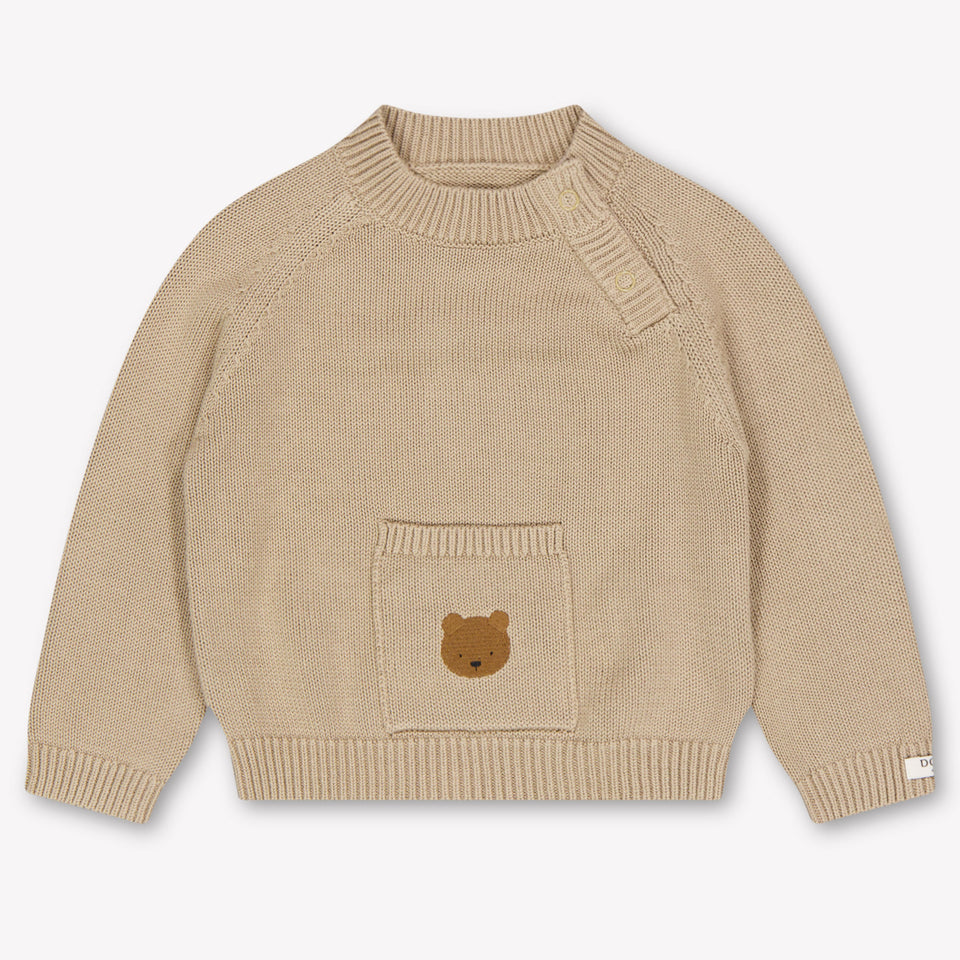 Donsje Amsterdam Loke Baby Boys Sweater In Taupe