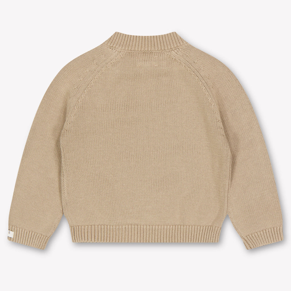 Donsje Amsterdam Loke Baby Boys Sweater In Taupe