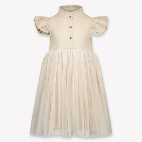 Donsje Amsterdam Fleurance Kids Girls Dress In Light Beige