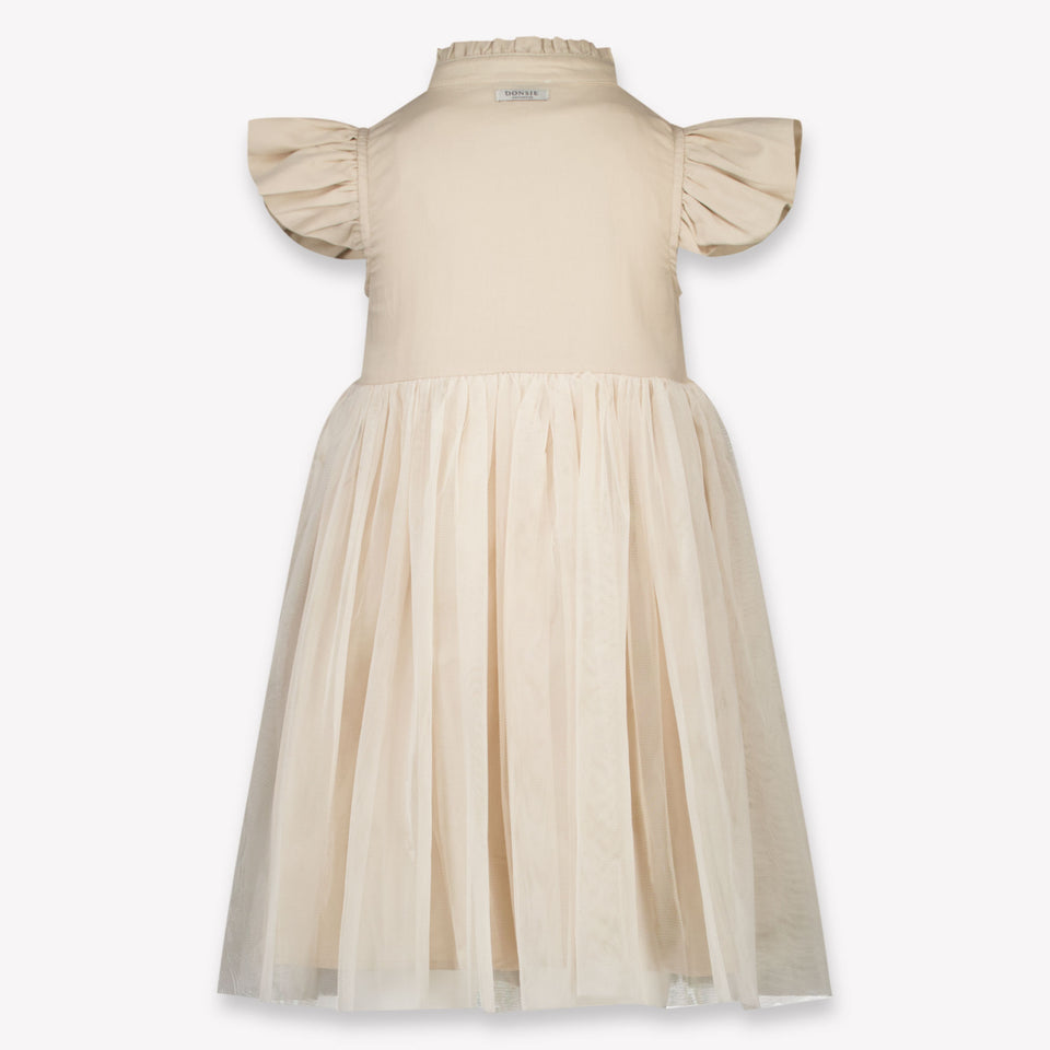 Donsje Amsterdam Fleurance Kids Girls Dress In Light Beige