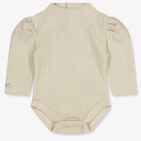 Donsje Amsterdam Giggie Baby Girls Romper In Light Beige