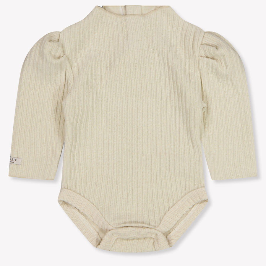 Donsje Amsterdam Giggie Baby Girls Romper In Light Beige