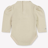 Donsje Amsterdam Giggie Baby Girls Romper In Light Beige